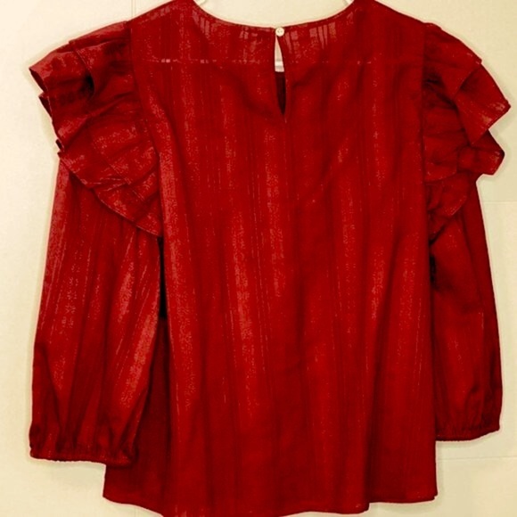 UNIVERSAL THREAD ruffle balloon sleeve peasant top NWT - Picture 3 of 4